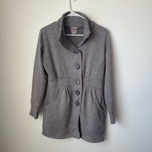 Avalanche brand women's grey fleece button-up coat size Medium